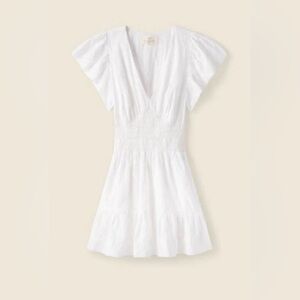 Trovata Birds of Paradis White Cotton Camilla Dress, size M